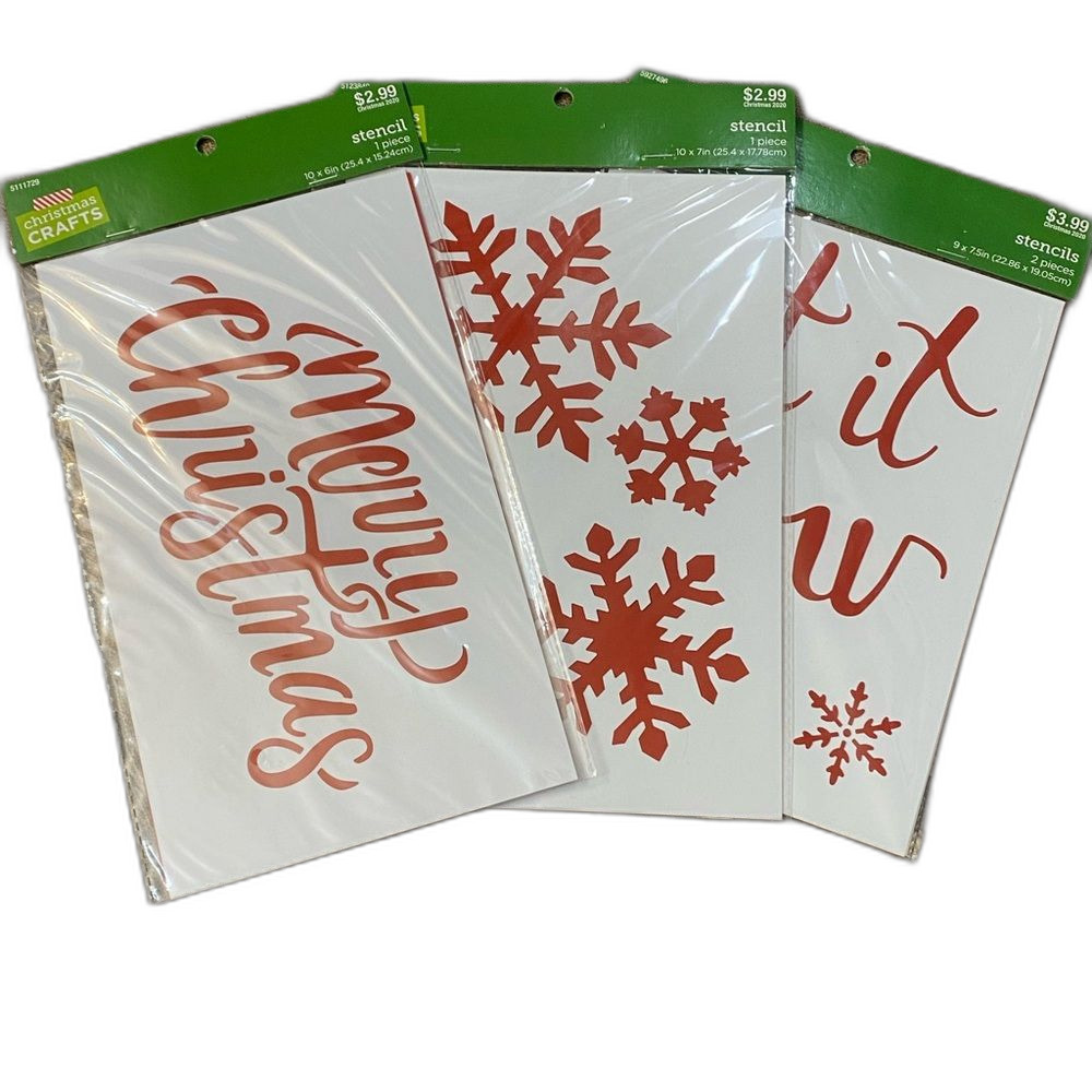 Christmas Holiday Winter Stencils Set of 3